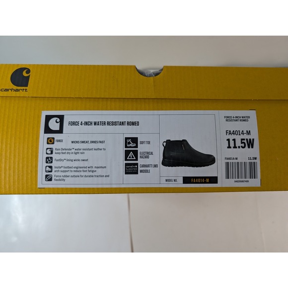 Carhartt Mens Black Leather Waterproof Slip On Ankle Boots Size 11.5 main image 6